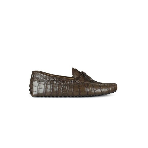 Tods Crocodile Effect Leather Loafers - NWT